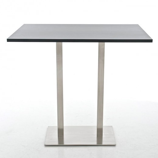 Barový stôl s nerezovou podnožou Double, čierna - 1