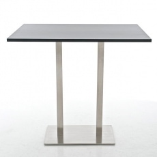 Barový stôl s nerezovou podnožou Double, čierna - 1