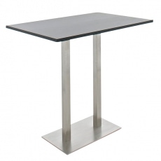 Barový stôl s nerezovou podnožou Double, čierna - 2