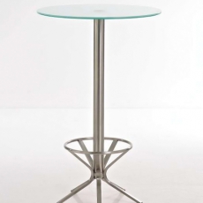 Barový stôl s opierkou na nohy Crowny, 110 cm mliečne sklo - 2