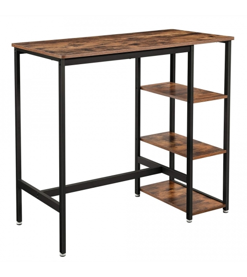 Barový stôl Stella, 109 cm, hnedá/čierna