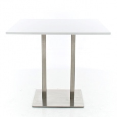 Barový stůl s nerezovou podnoží Double, bílá - 1
