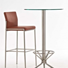 Barový stůl s opěrkou na nohy Crowny, 110 cm čiré sklo - 4
