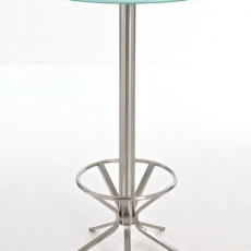 Barový stůl s opěrkou na nohy Crowny, 110 cm mléčné sklo - 1