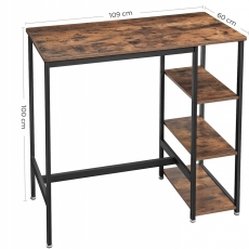 Barový stůl Stella, 109 cm, hnědá / černá - 5