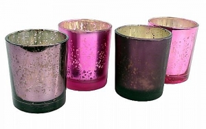 Čajové svícny Wind, 9 cm (SET 4 ks) růžová