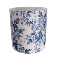 Čajový svícen porcelánový Dahlia, 9 cm, bílá/modrá - 1