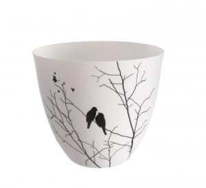 Čajový svícen porcelánový Porslin, 9 cm, bílá/černá