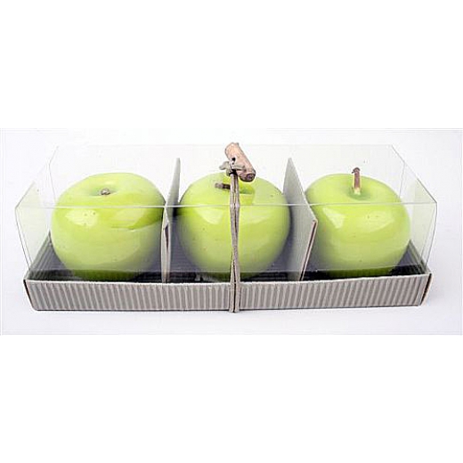 Dekoratívna sviečka v tvare jablka, darčekový set 3 ks - 1