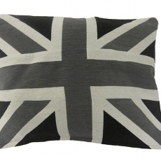 Dekorativní polštář Union Jack, 45x60 cm, černobílý - 1
