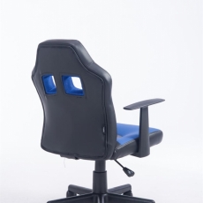 Detská kancelárska stolička Fun, syntetická koža, čierna / modrá - 4