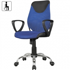 Detská kancelárska stolička Kika, sieťovina, modrá - 4