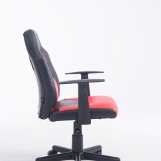 Dětská kancelářská židle Fun, syntetická kůže, černá / červená - 3