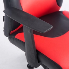 Dětská kancelářská židle Fun, syntetická kůže, černá / červená - 6