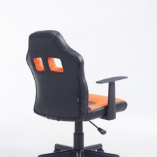 Dětská kancelářská židle Fun, syntetická kůže, černá / oranžová - 4