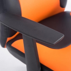 Dětská kancelářská židle Fun, syntetická kůže, černá / oranžová - 6
