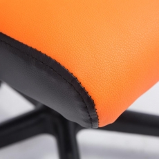Dětská kancelářská židle Fun, syntetická kůže, černá / oranžová - 7