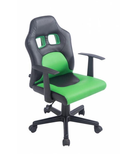 Dětská kancelářská židle Fun, syntetická kůže, černá / zelená