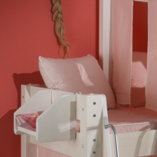 Dětská patrová postel se skluzavkou Růžový hrad - 7
