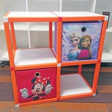 Detský regál MODlife 4 + 2 úložné boxy Minnie Mouse C a Frozen A - 1