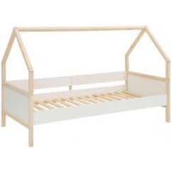 Domčeková detská posteľ Bob, 205 cm, biela / prírodná