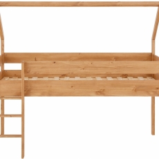 Domečková patrová postel Less,142 cm, dřevo  - 1
