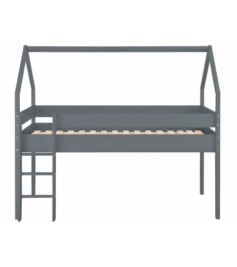 Domečková patrová postel Less,142 cm, šedá