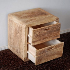 Dřevěný stolek Retro Cube s 2 zásuvkami - 2