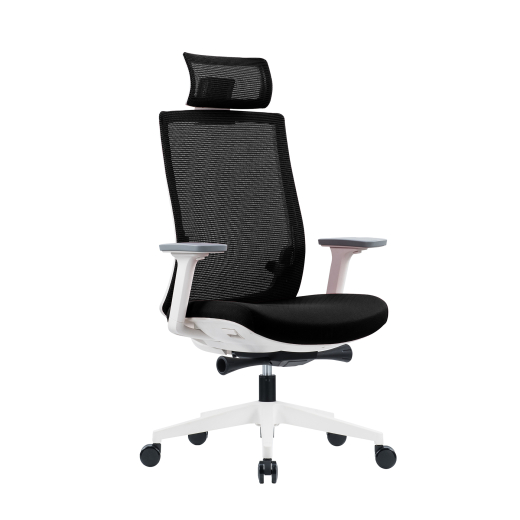 Ergonomická kancelářská židle Meteor White, síťovina, černá - 1