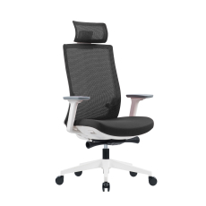 Ergonomická kancelářská židle Meteor White, síťovina, šedá - 1
