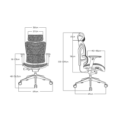 Ergonomická kancelářská židle Tech Max, síťovina, černá - 7