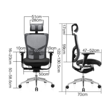 Ergonomická kancelářská židle Tech Pro, síťovina, černá - 7