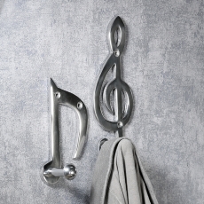 Háčik na šaty hliníkový Music Nota, 16 cm - 2
