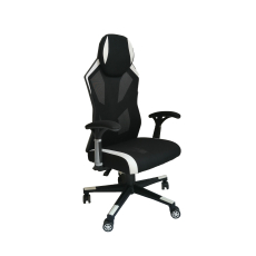 Herní židle Gaming Soft,  textil, černá / bílá - 1