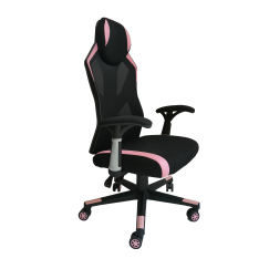Herní židle Gaming Soft,  textil, černá / růžová
