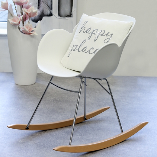 Houpací židle Malmo, bílá - 1