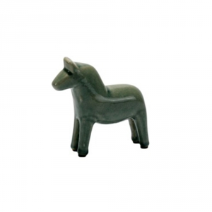 Interiérová dekorace koník Palle, 13 cm, zelená