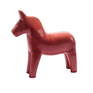 Interiérová dekorace koník Palle, 33 cm, růžová