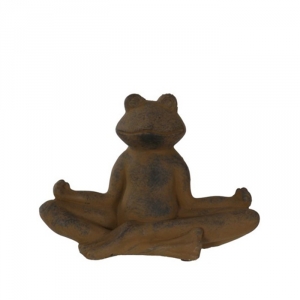 Interiérová dekorace Yoga Frog, 23,5 cm, hnědý beton
