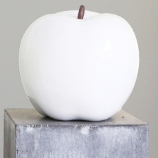 Interiérová dekorácia Jablko, 18 cm biela - 1