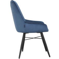 Jedálenská stolička Akita (SET 2 ks), zamat, modrá - 3