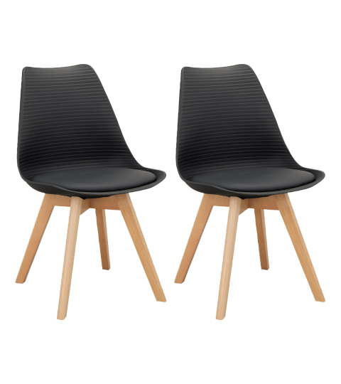 Jedálenská stolička Armin (SET 2 ks), plast, čierna