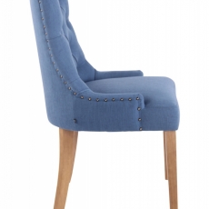 Jedálenská stolička Arton (SET 2 ks), modrá / prírodné drevo - 3