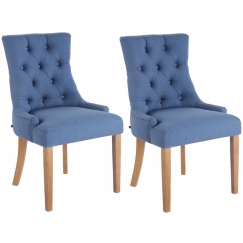 Jedálenská stolička Arton (SET 2 ks), modrá / prírodné drevo