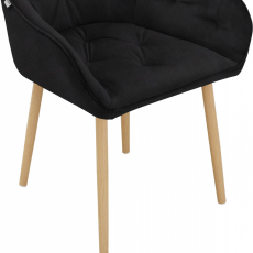 Jedálenská stolička Betty (SADA 2 ks), zamat, dub / čierna - 6