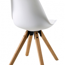 Jedálenská stolička Damian (Súprava 2 ks), drevo/biela - 5