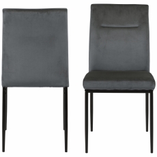 Jedálenská stolička Demi (SET 2ks), zamat, tmavo šedá - 5