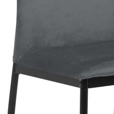 Jedálenská stolička Demina (SET 4ks), zamat, tmavo šedá - 6
