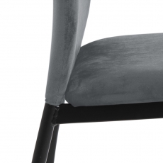 Jedálenská stolička Demina (SET 4ks), zamat, tmavo šedá - 9