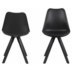 Jedálenská stolička Dima (SET 2ks), syntetická koža, čierna